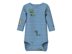 Name It dusk blue striped dino bodysuit